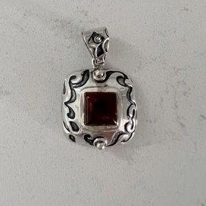 Silpada Retired Sterling Silver Genuine Amber Pendant.